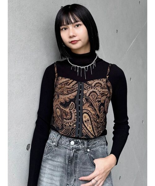 MURUA（ムルーア）の「ジャガードビスチェ（キャミソール・レディース・アイボリー/ブラック・FREE）」の13枚目の写真