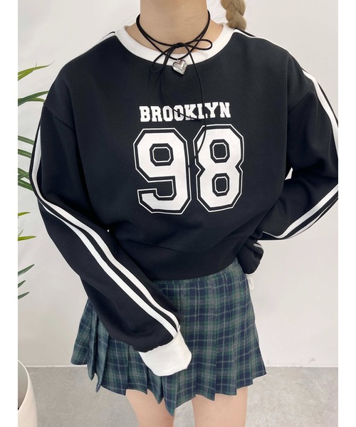 PHILLY（フィリー）の「【PHIILY】2ラインナンバリングスウェット（スウェット・レディース・ブラック/ホワイト/ネイビー・FREE）」の2枚目の写真