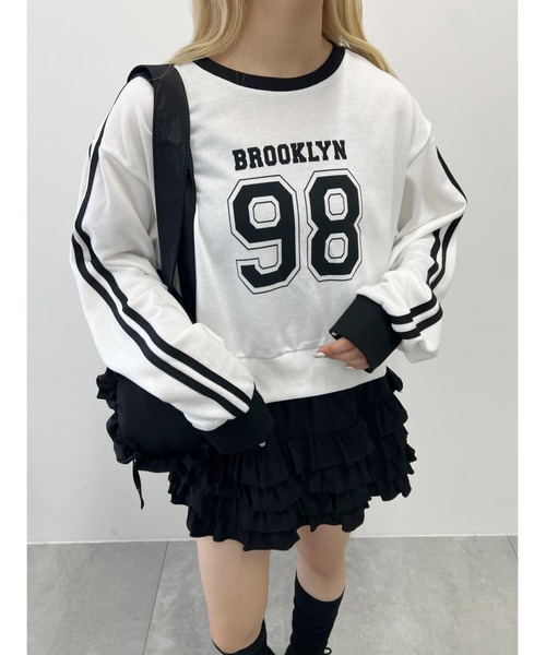 PHILLY（フィリー）の「【PHIILY】2ラインナンバリングスウェット（スウェット・レディース・ブラック/ホワイト/ネイビー・FREE）」の5枚目の写真