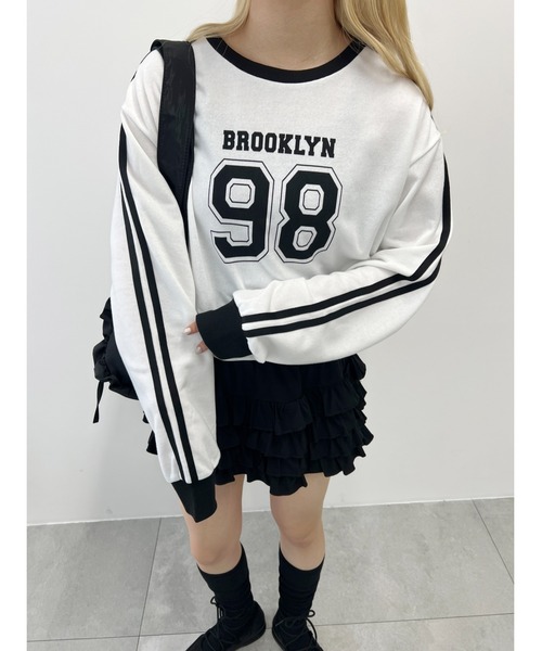 PHILLY（フィリー）の「【PHIILY】2ラインナンバリングスウェット（スウェット・レディース・ブラック/ホワイト/ネイビー・FREE）」の6枚目の写真