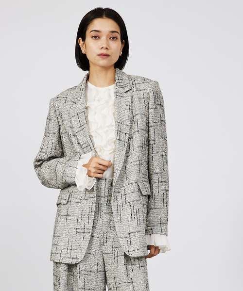 qualite（カリテ）の「【セットアップ対応可能】ツイードジャケット（テーラードジャケット・レディース・ブラック・36/38）」の5枚目の写真