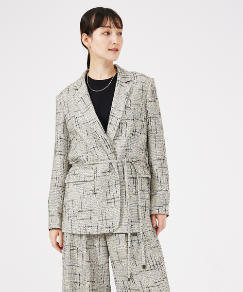 qualite（カリテ）の「【セットアップ対応可能】ツイードジャケット（テーラードジャケット・レディース・ブラック・36/38）」の6枚目の写真