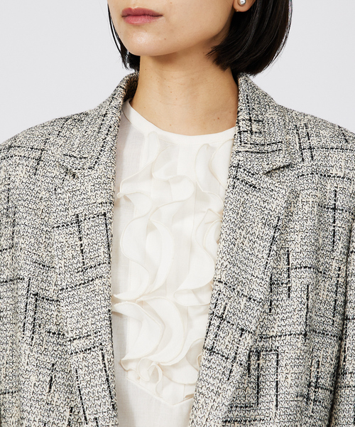 qualite（カリテ）の「【セットアップ対応可能】ツイードジャケット（テーラードジャケット・レディース・ブラック・36/38）」の9枚目の写真