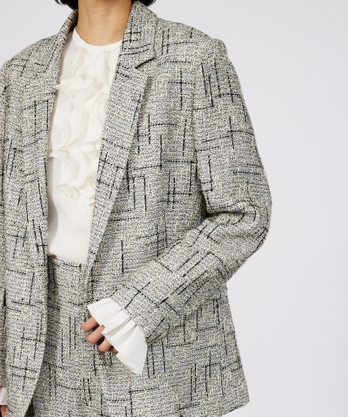 qualite（カリテ）の「【セットアップ対応可能】ツイードジャケット（テーラードジャケット・レディース・ブラック・36/38）」の10枚目の写真