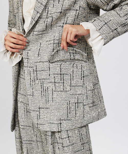 qualite（カリテ）の「【セットアップ対応可能】ツイードジャケット（テーラードジャケット・レディース・ブラック・36/38）」の11枚目の写真