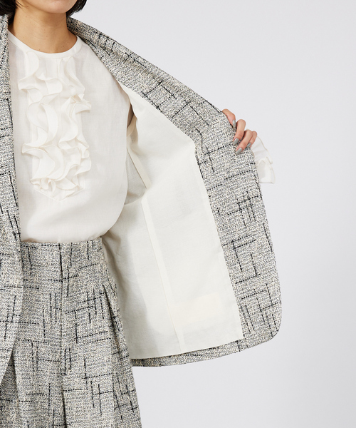 qualite（カリテ）の「【セットアップ対応可能】ツイードジャケット（テーラードジャケット・レディース・ブラック・36/38）」の13枚目の写真