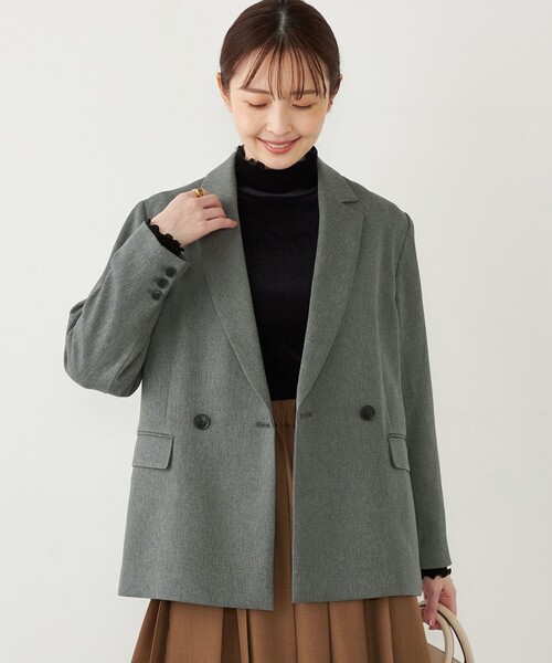 美品SHIPSシップスジーロンウール パール モチーフ ボタン ジレ