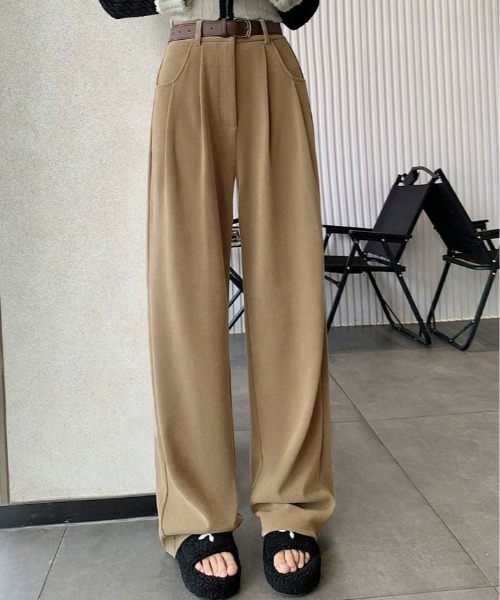 kirakiraShop（キラキラショップ）の「≪サイズ展開あり≫ あったかいのに美脚見せ。裏起毛 コーデュロイ スラックス パンツ（スラックス・レディース・ブラック/アイボリー/ブラウン/ベージュ・S/M/L）」の14枚目の写真