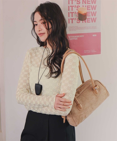 titivate（ティティベイト）の「シアーレーストップス（Tシャツ/カットソー・レディース・ブラック/アイボリー/オフホワイト/ホワイト系その他/クリーム/ブラック系その他・S/M/L）」の6枚目の写真