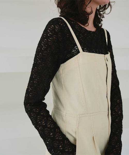 titivate（ティティベイト）の「シアーレーストップス（Tシャツ/カットソー・レディース・ブラック/アイボリー/オフホワイト/ホワイト系その他/クリーム/ブラック系その他・S/M/L）」の16枚目の写真