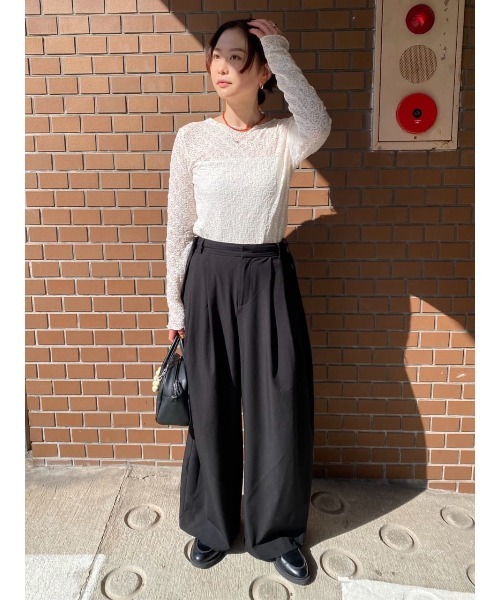 titivate（ティティベイト）の「シアーレーストップス（Tシャツ/カットソー・レディース・ブラック/アイボリー/オフホワイト/ホワイト系その他/クリーム/ブラック系その他・S/M/L）」の22枚目の写真