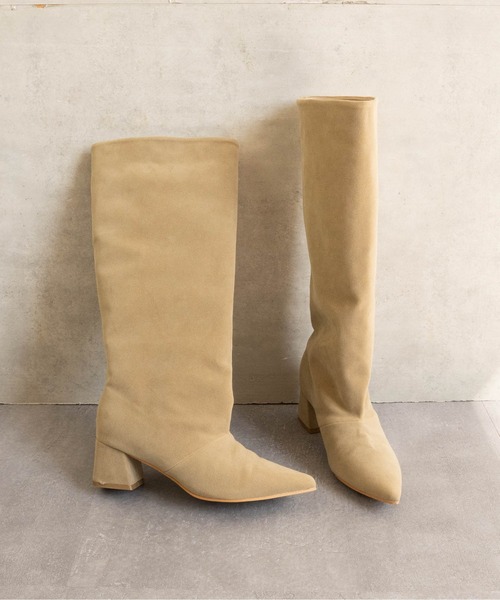 Fabby fabby(ファビィーファビィー)の「ワイドシャフトロングブーツ(ブーツ・レディース・ブラック/ブラック系その他/ベージュ系その他・SMALL/MEDIUM/LARGE)」の3枚目の写真