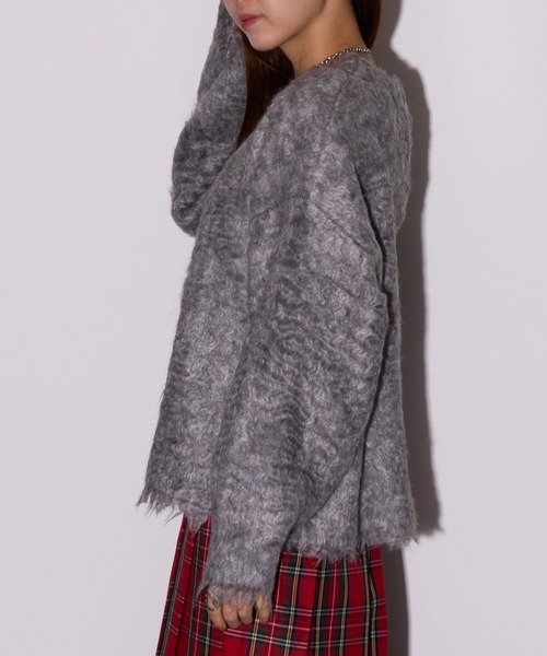 MAISON BREEZE reveur(メゾンブリーズレヴール)の「【MAISON BREEZE reveur】ミックスシャギー クルーネックプルオーバーニット DTK(ニット/セーター・レディース・アイボリー/グリーン/オレンジ/チャコールグレー/グレー・FREE)」の19枚目の写真