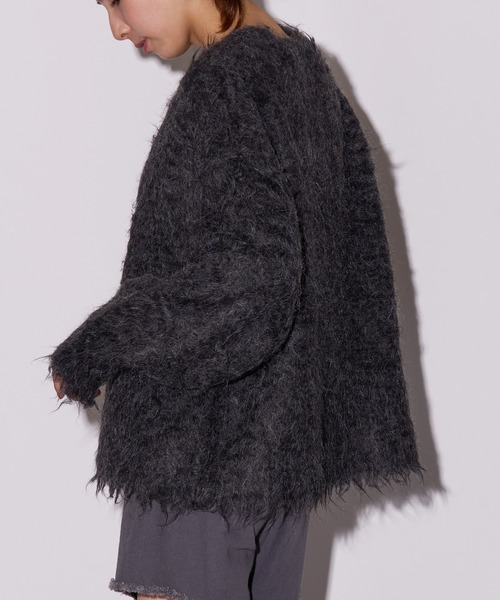MAISON BREEZE reveur(メゾンブリーズレヴール)の「【MAISON BREEZE reveur】ミックスシャギー クルーネックプルオーバーニット DTK(ニット/セーター・レディース・アイボリー/グリーン/オレンジ/チャコールグレー/グレー・FREE)」の13枚目の写真