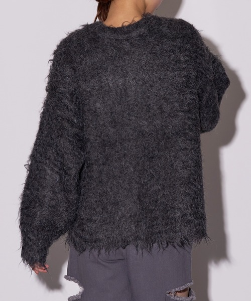 MAISON BREEZE reveur(メゾンブリーズレヴール)の「【MAISON BREEZE reveur】ミックスシャギー クルーネックプルオーバーニット DTK(ニット/セーター・レディース・アイボリー/グリーン/オレンジ/チャコールグレー/グレー・FREE)」の14枚目の写真