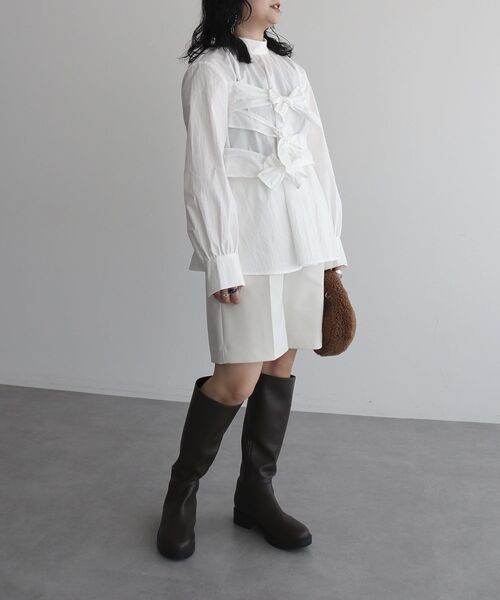 Riz ★新品未使用★anuans ハイネックブラウス beige ánuans - anuans ハイネックブラウスセットアップの通販 by 's