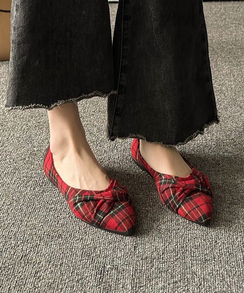 MILAE（ミレ）の「チェック柄ポインテッドトゥパンプス（パンプス・レディース・レッド/ベージュ・23cm/23.5cm/24cm/24.5cm）」の6枚目の写真