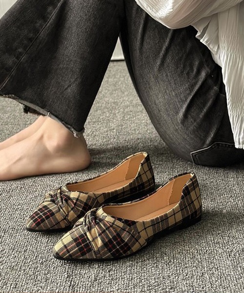 セール】チェック柄ポインテッドトゥパンプス（パンプス）｜MILAE