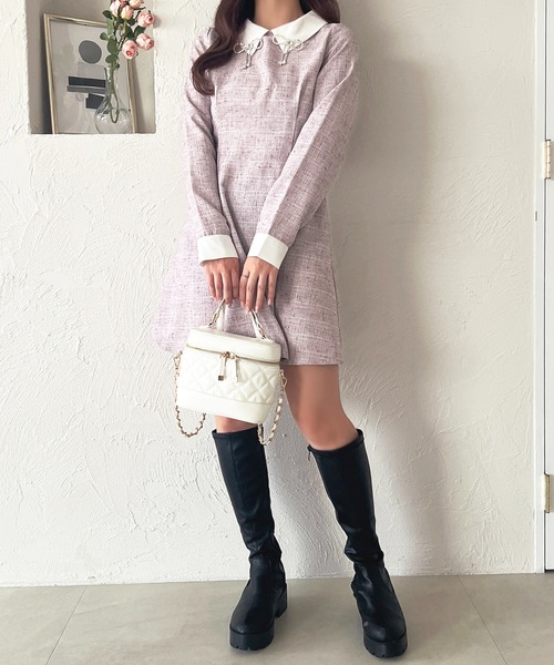 セール】チャーム付きアソート襟ワンピース【ZOZOTOWN限定アイテム