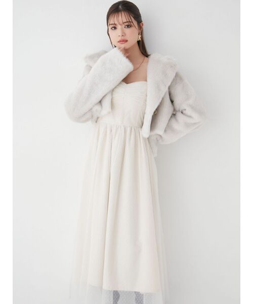 RESEXXY（リゼクシー）の「シャイニーファークロップドブルゾン（ブルゾン・レディース・アイボリー/ブラック/パープル・FREE）」の19枚目の写真