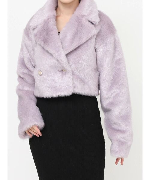 RESEXXY（リゼクシー）の「シャイニーファークロップドブルゾン（ブルゾン・レディース・アイボリー/ブラック/パープル・FREE）」の20枚目の写真