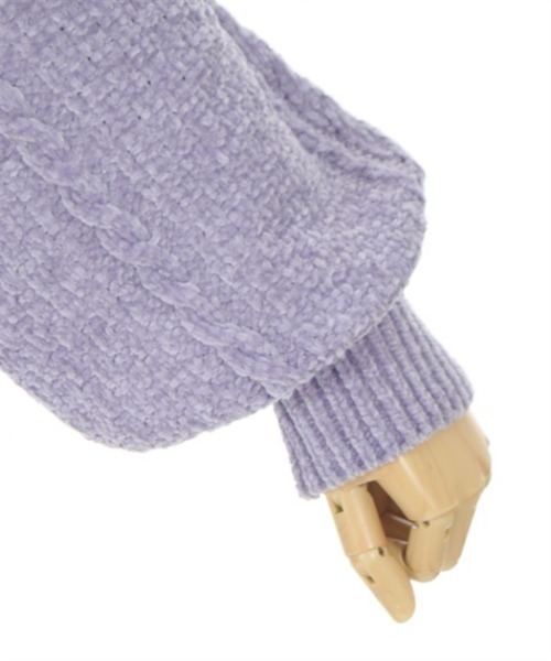 axes femme POETIQUE(アクシーズファムポエティック)の「レースアップベロアモールカーディガン(カーディガン/ボレロ・レディース・キナリ/パープル/グレイッシュベージュ・MEDIUM)」の13枚目の写真