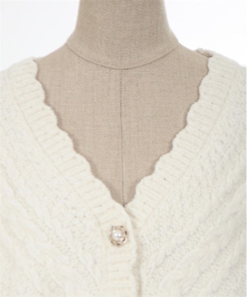 axes femme POETIQUE(アクシーズファムポエティック)の「レースアップベロアモールカーディガン(カーディガン/ボレロ・レディース・キナリ/パープル/グレイッシュベージュ・MEDIUM)」の20枚目の写真