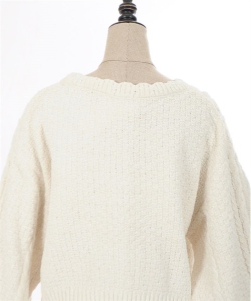 axes femme POETIQUE(アクシーズファムポエティック)の「レースアップベロアモールカーディガン(カーディガン/ボレロ・レディース・キナリ/パープル/グレイッシュベージュ・MEDIUM)」の21枚目の写真