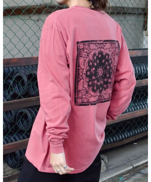 MODISH GAZE（モディシュガゼ）の「ピグメント加工バンダナプリントロンT（Tシャツ/カットソー・メンズ・バーガンディー/オフホワイト/ブラック/カーキ・MEDIUM/LARGE）」の20枚目の写真