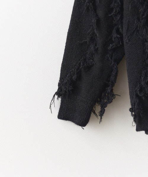 Theater code（シアターコード）の「fringe pattern knit / フリンジパターン ニット（ニット/セーター・メンズ・グレー/ブラック/ホワイト・L/M）」の5枚目の写真