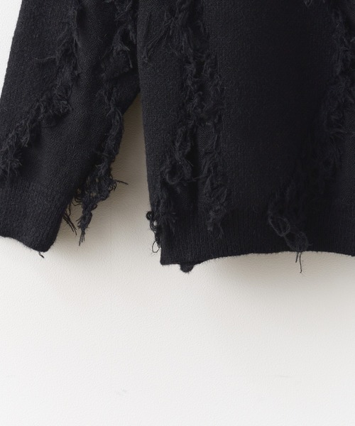 Theater code（シアターコード）の「fringe pattern knit / フリンジパターン ニット（ニット/セーター・メンズ・グレー/ブラック/ホワイト・L/M）」の6枚目の写真
