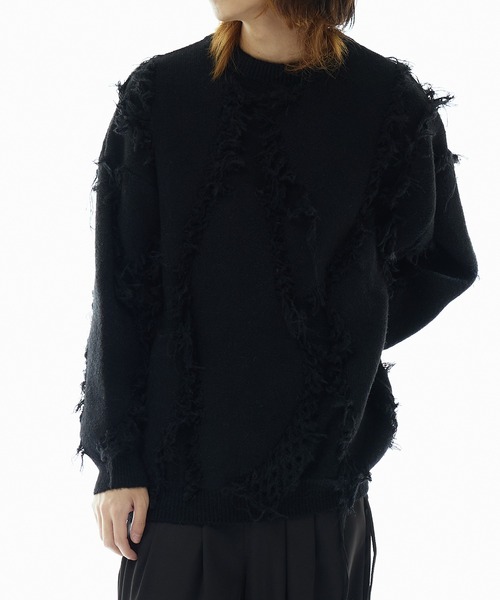 Theater code（シアターコード）の「fringe pattern knit / フリンジパターン ニット（ニット/セーター・メンズ・グレー/ブラック/ホワイト・L/M）」の18枚目の写真