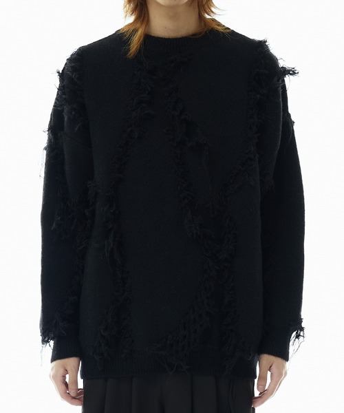 Theater code（シアターコード）の「fringe pattern knit / フリンジパターン ニット（ニット/セーター・メンズ・グレー/ブラック/ホワイト・L/M）」の20枚目の写真