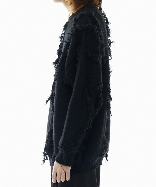 Theater code（シアターコード）の「fringe pattern knit / フリンジパターン ニット（ニット/セーター・メンズ・グレー/ブラック/ホワイト・L/M）」の8枚目の写真