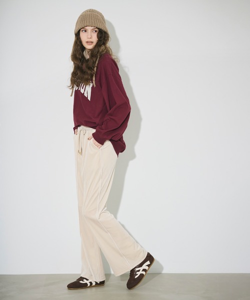 coca（coca）（コカ）の「ベロアフレアラインパンツ（その他パンツ・レディース・チャコール/ブラウン/アイボリー/ブラック・L/M/S）」の8枚目の写真