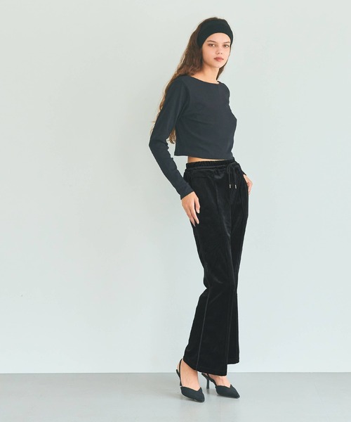 coca（coca）（コカ）の「ベロアフレアラインパンツ（その他パンツ・レディース・チャコール/ブラウン/アイボリー/ブラック・L/M/S）」の18枚目の写真