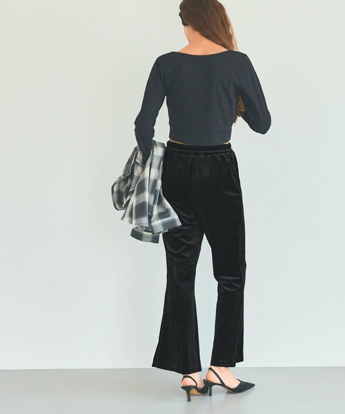 coca（coca）（コカ）の「ベロアフレアラインパンツ（その他パンツ・レディース・チャコール/ブラウン/アイボリー/ブラック・L/M/S）」の20枚目の写真