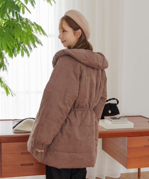 flower ホリデーコート ダウン　ブラウン flower（フラワー）の「ホリデーコート2（ノーカラーコート）」 - WEAR