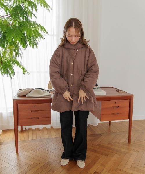 flower（フラワー）の「ホリデーコート2（ノーカラーコート・レディース・ブラウン/アイボリー・FREE）」の12枚目の写真