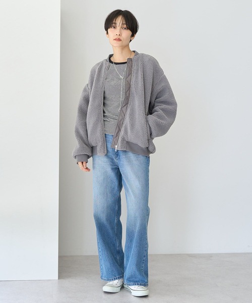 AMERICAN HOLIC（アメリカンホリック）の「リブボーダーカットプルオーバー（Tシャツ/カットソー・レディース・ネイビー/アイボリー/サックスブルー・M/L）」の4枚目の写真
