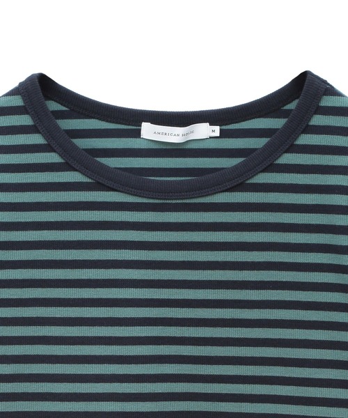 AMERICAN HOLIC（アメリカンホリック）の「リブボーダーカットプルオーバー（Tシャツ/カットソー・レディース・ネイビー/アイボリー/サックスブルー・M/L）」の11枚目の写真