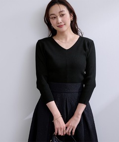 カシミヤブレンドデコルテリブニットプルオーバー（ニット/セーター