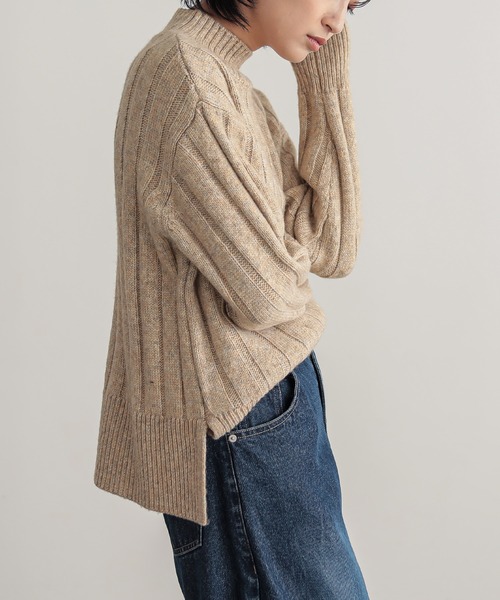 洗濯機可]リリーヤーンハイネックニットプルオーバー【サスティナブル