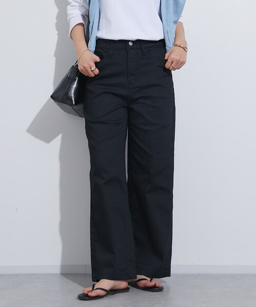 un dix cors（アンディコール）の「《すっきり綺麗》TCストレッチカラーセミワイドパンツ（チノパンツ・レディース・サンドベージュ/ブラック・S/M/L）」の4枚目の写真