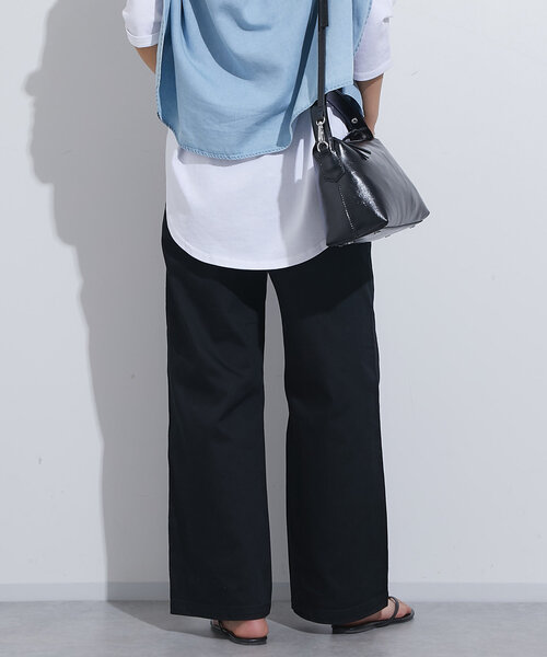 un dix cors（アンディコール）の「《すっきり綺麗》TCストレッチカラーセミワイドパンツ（チノパンツ・レディース・サンドベージュ/ブラック・S/M/L）」の6枚目の写真