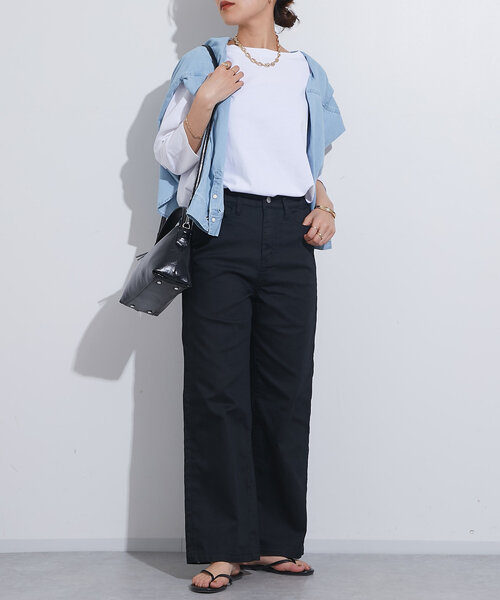 un dix cors（アンディコール）の「《すっきり綺麗》TCストレッチカラーセミワイドパンツ（チノパンツ・レディース・サンドベージュ/ブラック・S/M/L）」の11枚目の写真