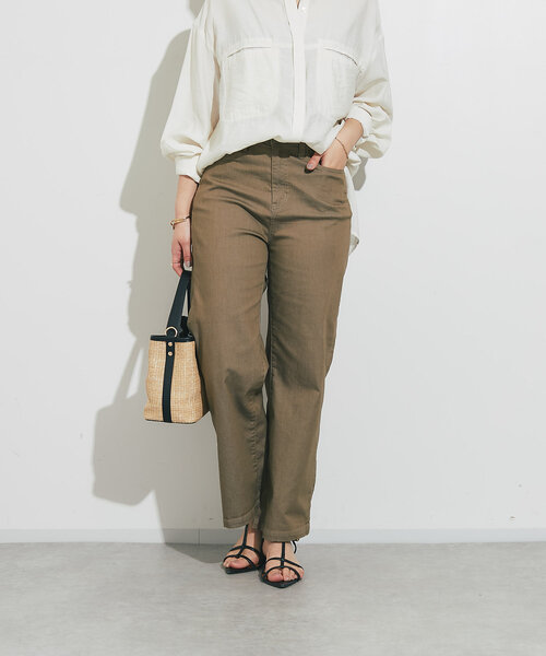 un dix cors（アンディコール）の「《すっきり綺麗》TCストレッチカラーセミワイドパンツ（チノパンツ・レディース・サンドベージュ/ブラック・S/M/L）」の20枚目の写真