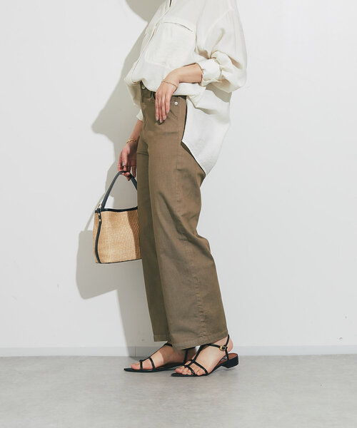 un dix cors（アンディコール）の「《すっきり綺麗》TCストレッチカラーセミワイドパンツ（チノパンツ・レディース・サンドベージュ/ブラック・S/M/L）」の21枚目の写真