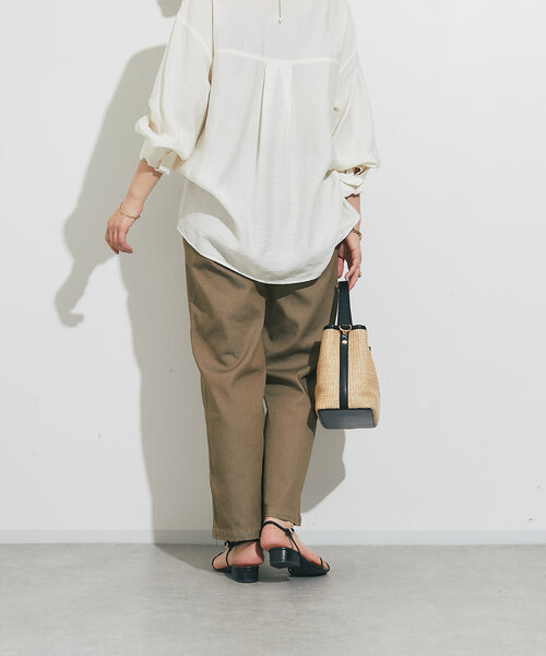 un dix cors（アンディコール）の「《すっきり綺麗》TCストレッチカラーセミワイドパンツ（チノパンツ・レディース・サンドベージュ/ブラック・S/M/L）」の22枚目の写真