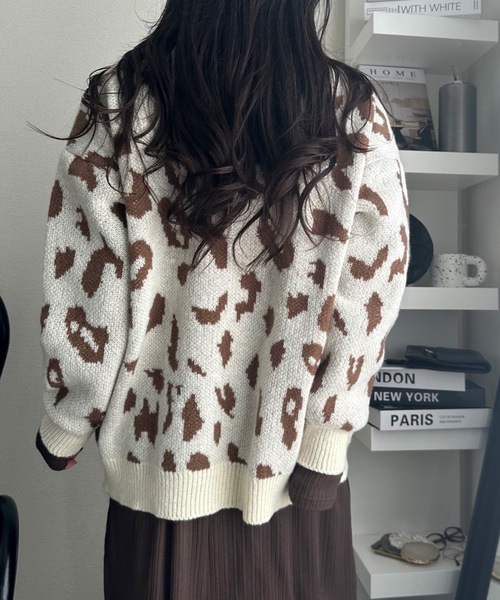 ULEULA（ウルア）の「ヒョウ柄モヘアニット（ニット/セーター・レディース・アイボリー/ブラック・FREE）」の9枚目の写真